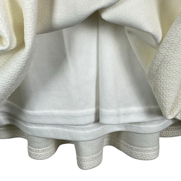 NWT Francesca’s Blue Rain Ivory Textured Dress with Back Bow Size Large - Picture 7 of 12